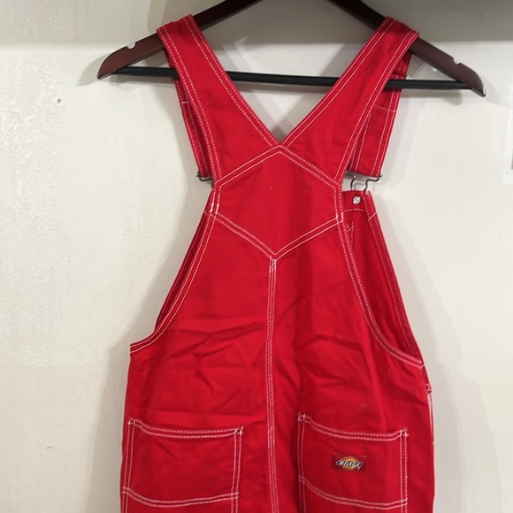 Dickies Womans Red Overall Bibs - Picture 10 of 14